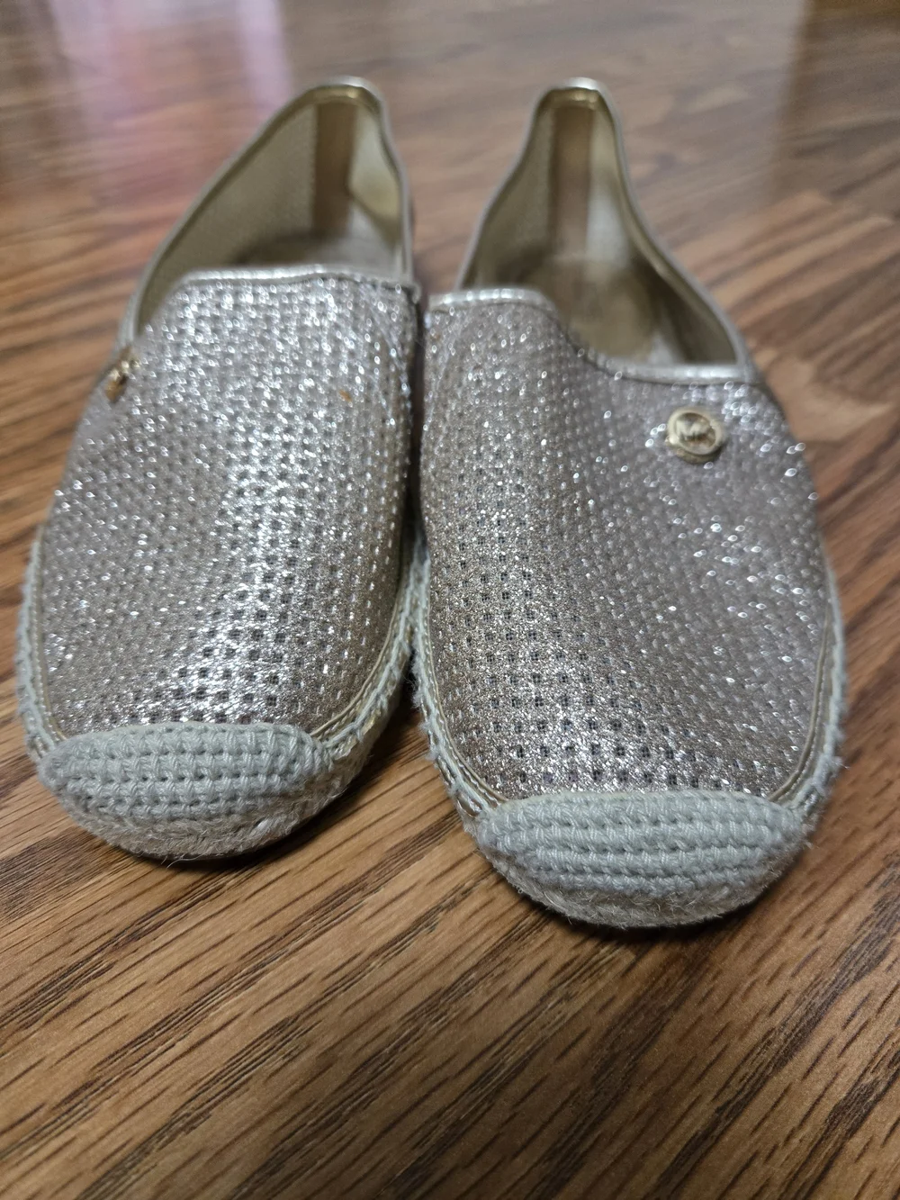 Michael Kors Gold Slip-On Espadrille Loafers - Women's Size 9
